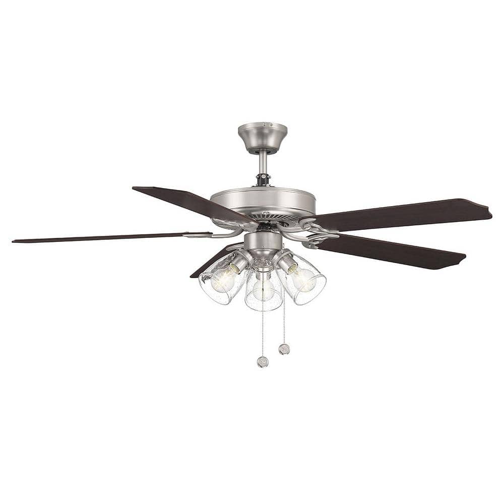 Meridian 52 in. Indoor Brushed Nickel Ceiling Fan with Light Kit price history on PriceWatchPro
