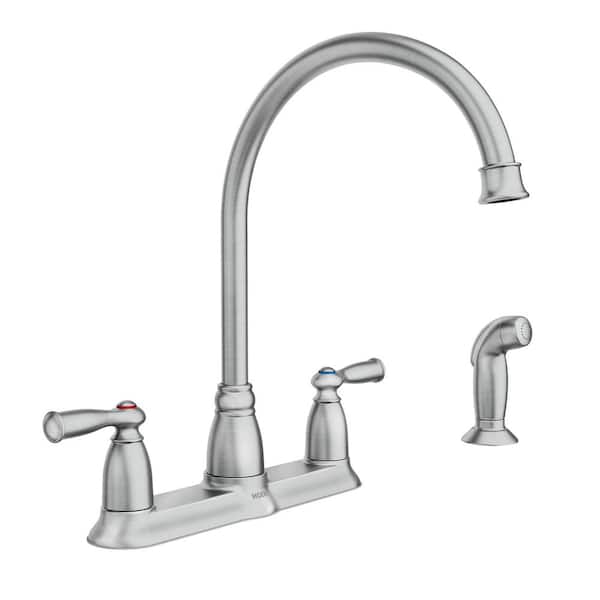 FAUCET TWO コントローラー MOEN Banbury High-Arc Double Handle Standard Kitchen Faucet with