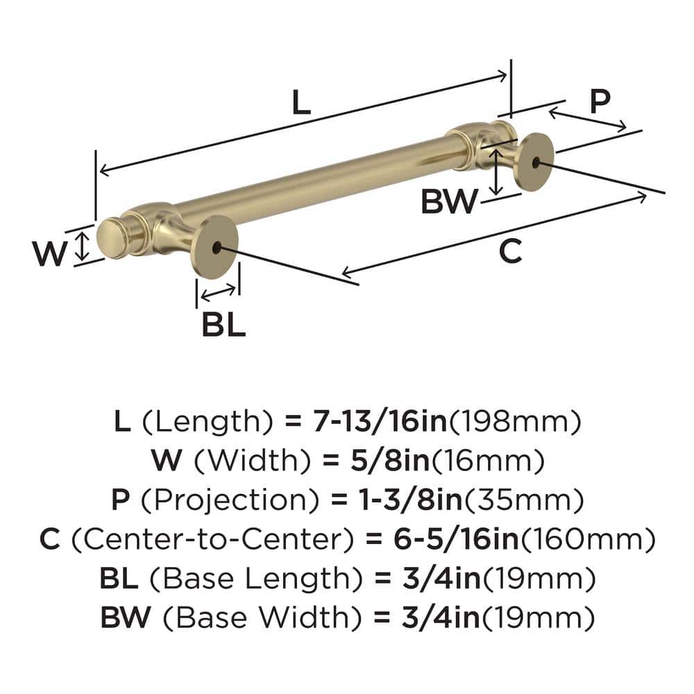 Winsome Golden Champagne 6-5/16 inch Cabinet Pull