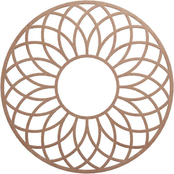 Ekena Millwork 32 in. x 11 in. x 0.25 in. Wood Medallion Moulding