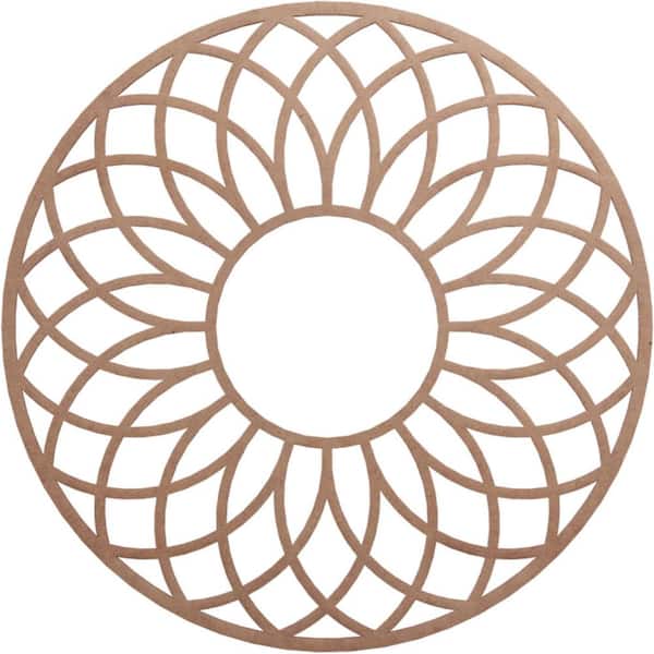 Ekena Millwork 32 in. x 11 in. x 0.375 in. Wood Medallion Moulding