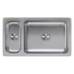 Lustertone Undermount Stainless Steel 33 in. Double Bowl Kitchen Sink