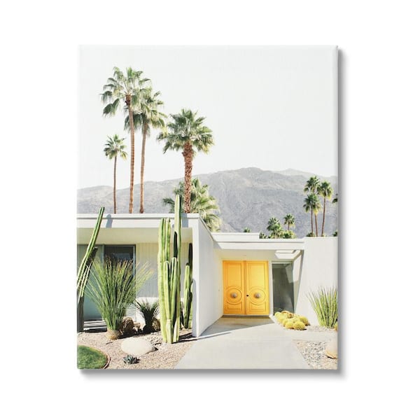 Stupell Industries Palm Springs House by Sisi and Seb 1-Piece Gallery Wrapped Unframed Architecture Graphic Art Print 20 in. x 16 in.