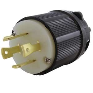 NEMA L17-30P 3-Phase 30 Amp 600-Volt 4-Prong Locking Male Plug with UL, C-UL Approval in Black