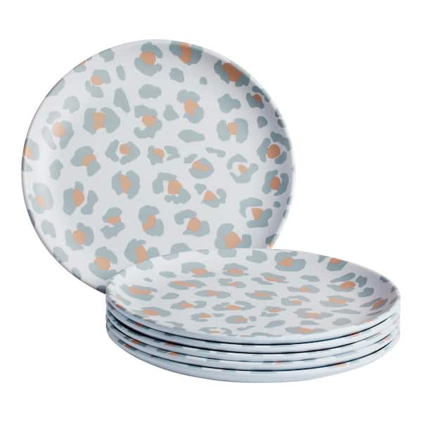 StyleWell Taryn Melamine Accent Plates in Aged Clay Cheetah (Set of 6)