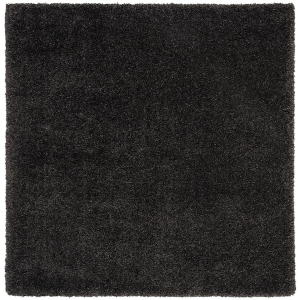 SAFAVIEH Royal Shag Charcoal 7 ft. x 7 ft. Square Gradient Solid Area Rug