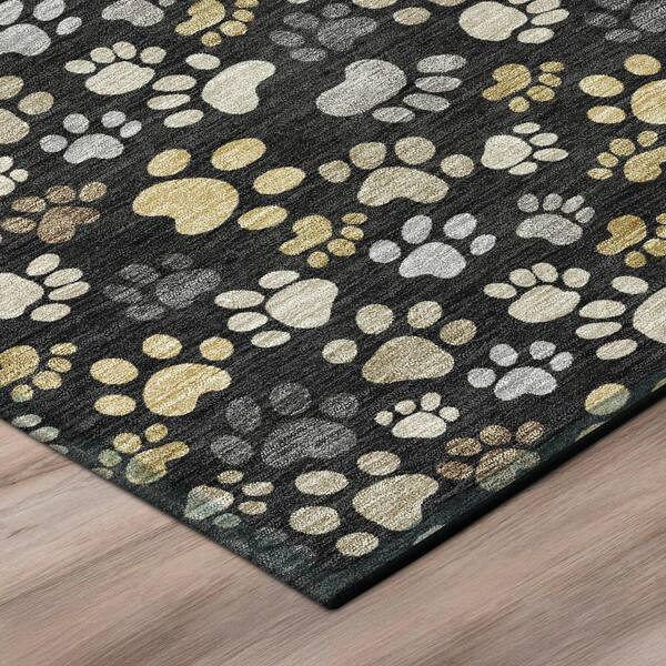 Chantille Machine Washable Indoor/Outdoor Abstract ACN3061 Black 5 ft. x 7 ft. 6 in. Area Rug