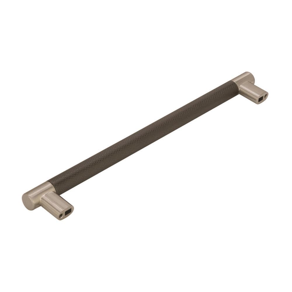 Satin Nickel and Bronze 10-Inch Cabinet Pull with Mounting Hardware