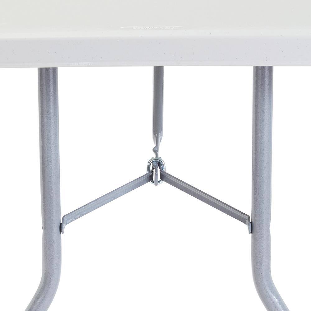 96" Light Speckled Gray Plastic Folding Banquet Table