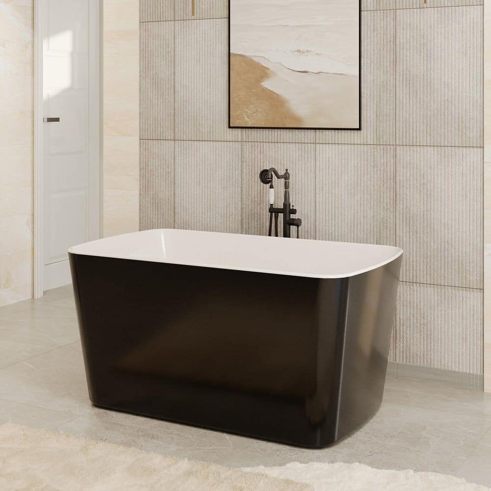 49 in. x 24 in. Rectangular Acrylic Soaking Bathtub in Black with cUPC Certifications price history on PriceWatchPro