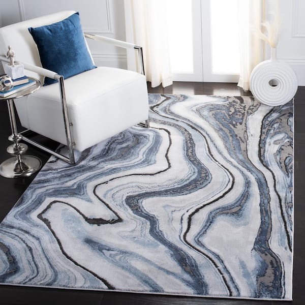Craft Blue/Gray 7 ft. x 9 ft. Abstract Area Rug