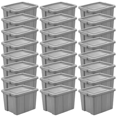 Sterilite 30 Gallon Plastic Stackable Storage Tote Container Box, Taupe (6  Pack) 6 x 17366506 - The Home Depot