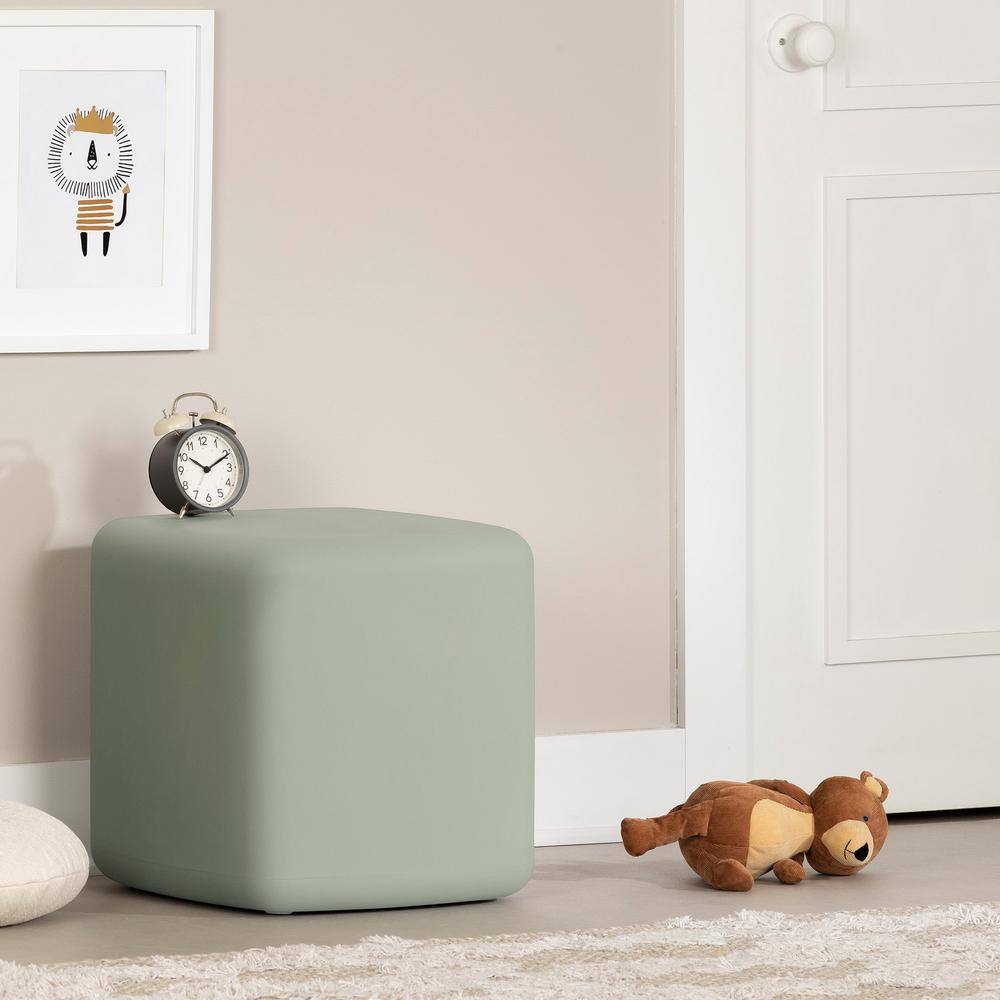 Sage Green Polyethylene Cubic Nightstand