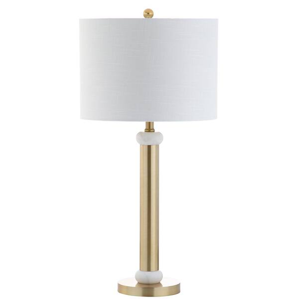 JONATHAN Y Gregory 27 in. Gold/White Metal/Marble LED Table Lamp ...