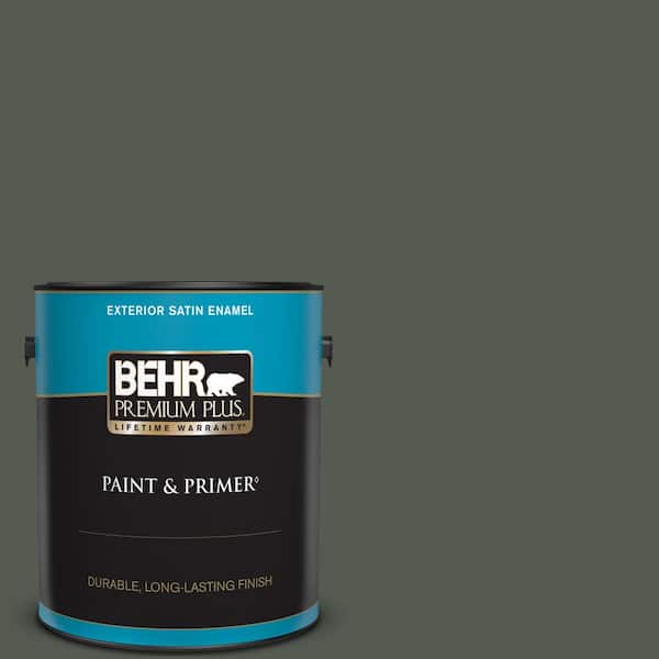 BEHR PREMIUM PLUS 1 gal. #N410-7 North Woods Satin Enamel Exterior Paint & Primer