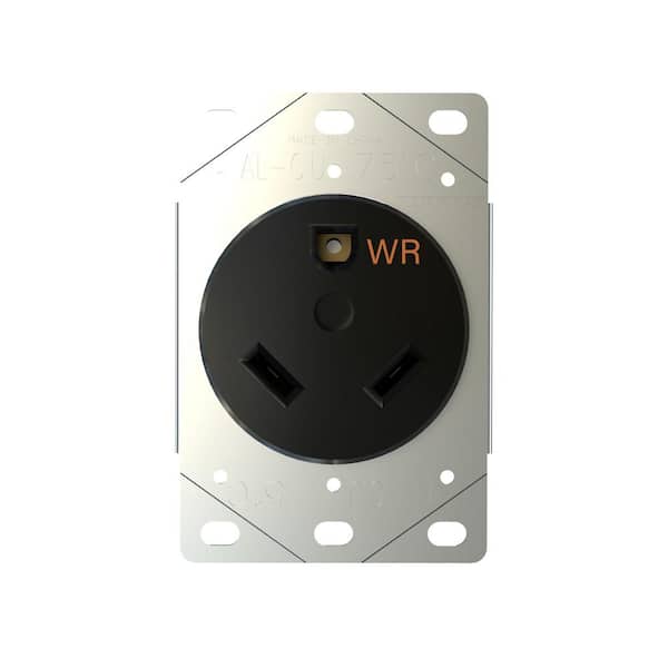 Pass and Seymour 30-Amp 125-Volt 3-Wire NEMA TT30 RV and EV Charging Single Flush Power Electrical Outlet Black (1-Pack)