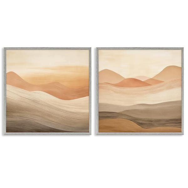 Sweeping Desert Dunes by Irena Orlov 2 Pieces Gray Framed Nature Giclee Art Print 12 in. x 12 in.