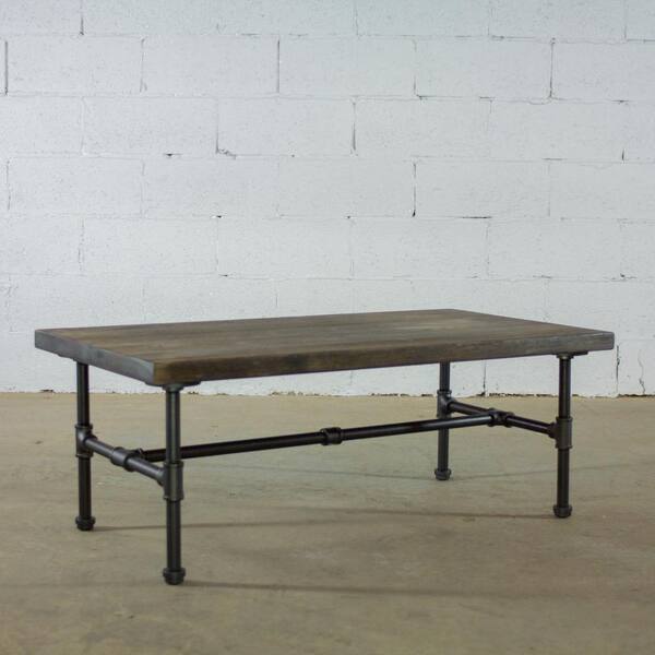 Brown Large Rectangle Coffee Table With, Galvanized Pipe Coffee Table