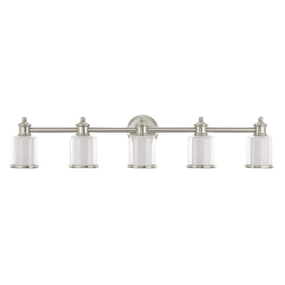 Elegant Brushed Nickel 5-Light Vanity Fixture with Dimmable Feature