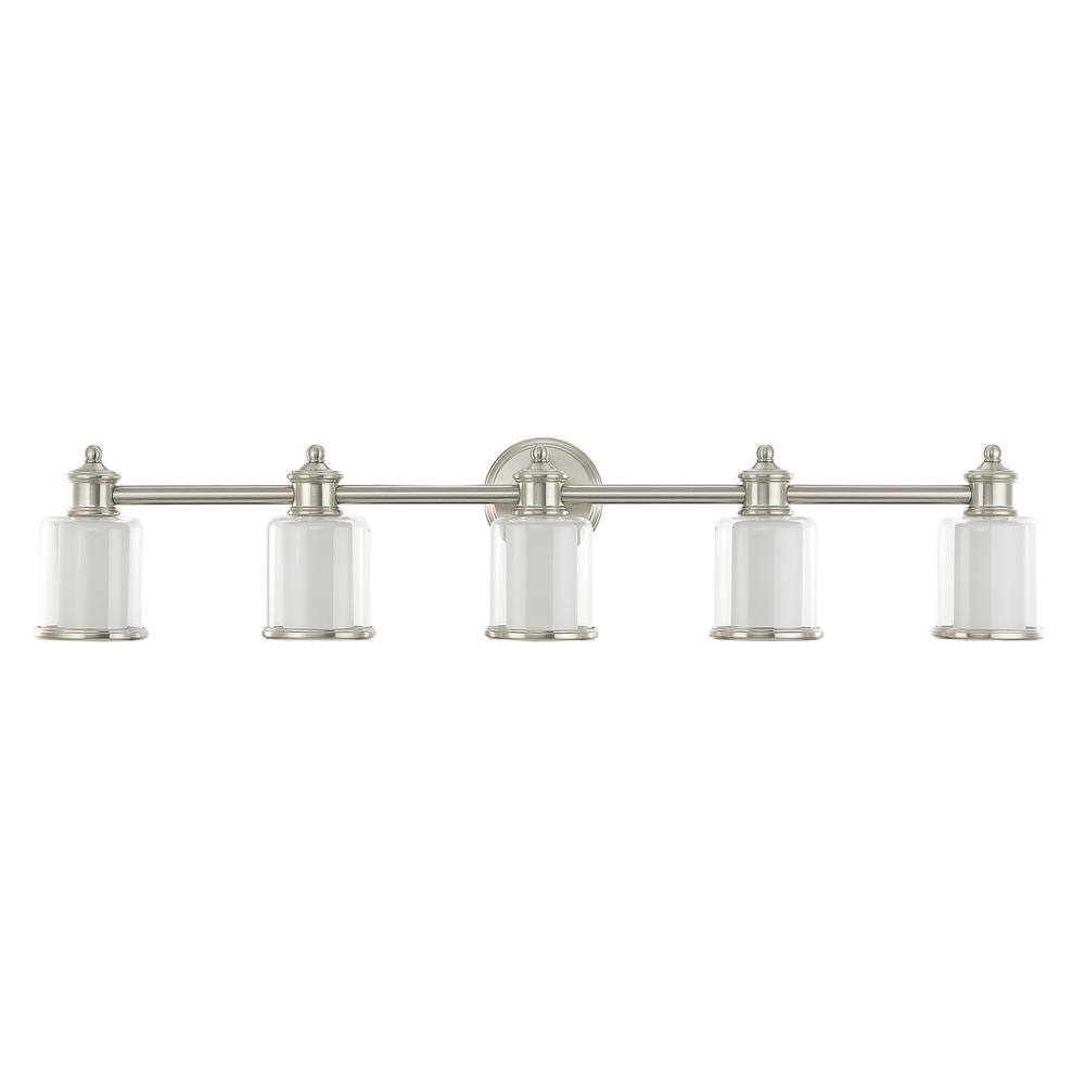Elegant Brushed Nickel 5-Light Vanity Fixture with Dimmable Feature