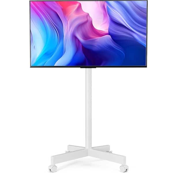 Rolling Mobile TV Cart, Height‑Adjustable Tilt TV Stand for 23‑65 Inch 4K TVs