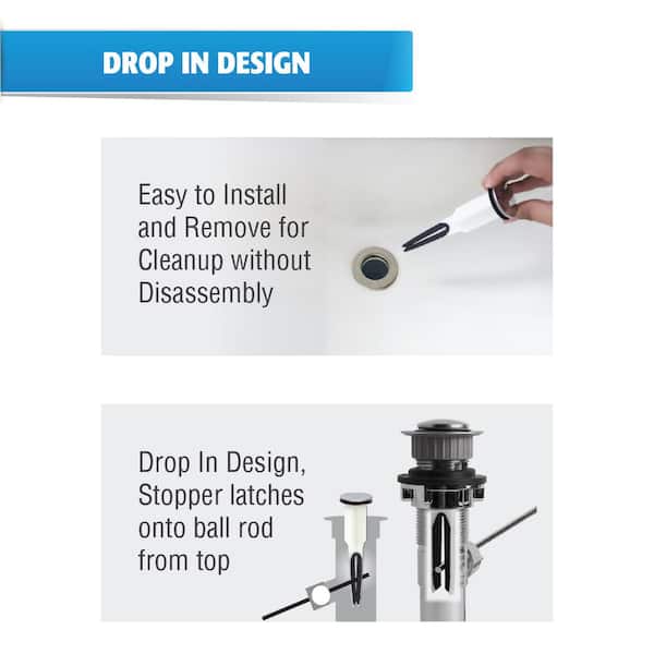 PF WaterWorks 2 in 1-Easy Pop-Up Plastic Pop-Up Drain
