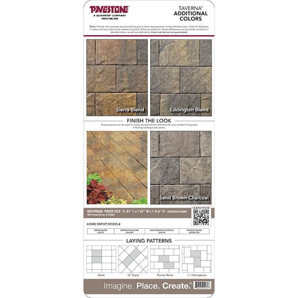 Paper Sample Only of Taverna Rec 11.81 in. L x 7.87 in. W x 50 mm H Truckee Blend Concrete Paver (1-Piece)