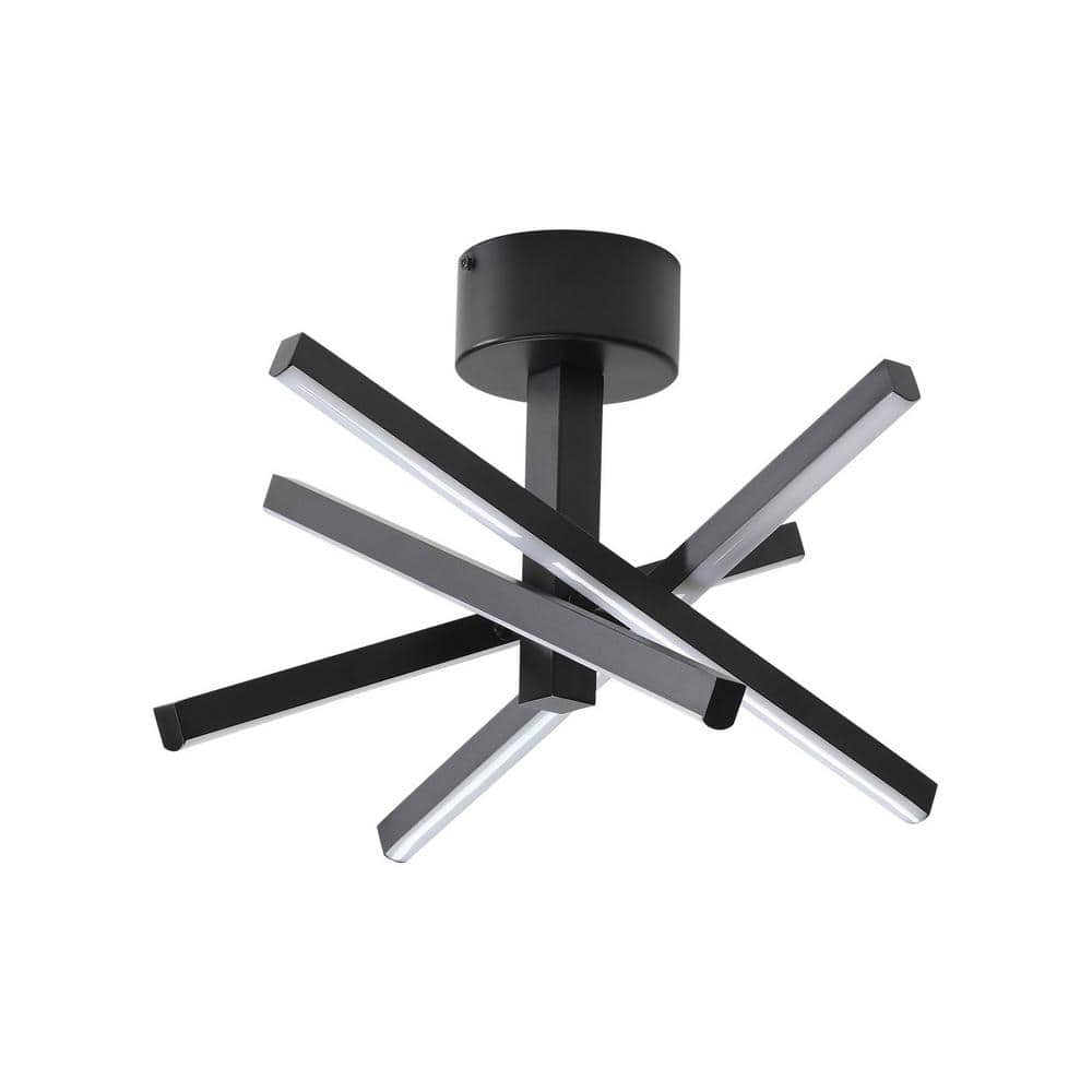 12.01 in. 4-Light Integrated LED Black Luxurious Nordic Semi-Flush Mount Ceiling Lamp Chandelier for Bedroom Dining Room price history on PriceWatchPro
