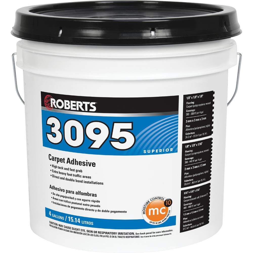 ROBERTS 3095 4 Gal. Latex Based Solvent Free Carpet Adhesive 3095-4 - The  Home Depot