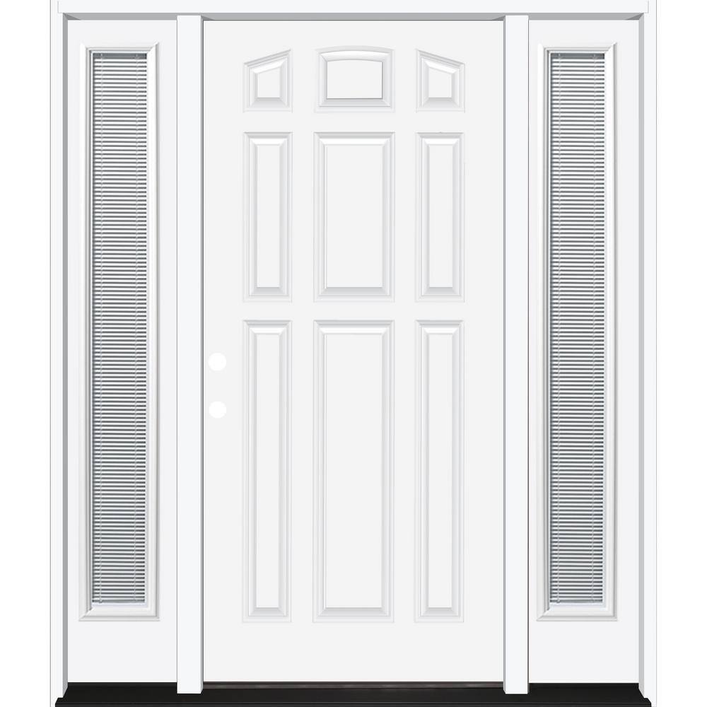 Steves And Sons 72 In X 80 In Element Series 9 Panel Primed White Right Hand Steel Prehung Front