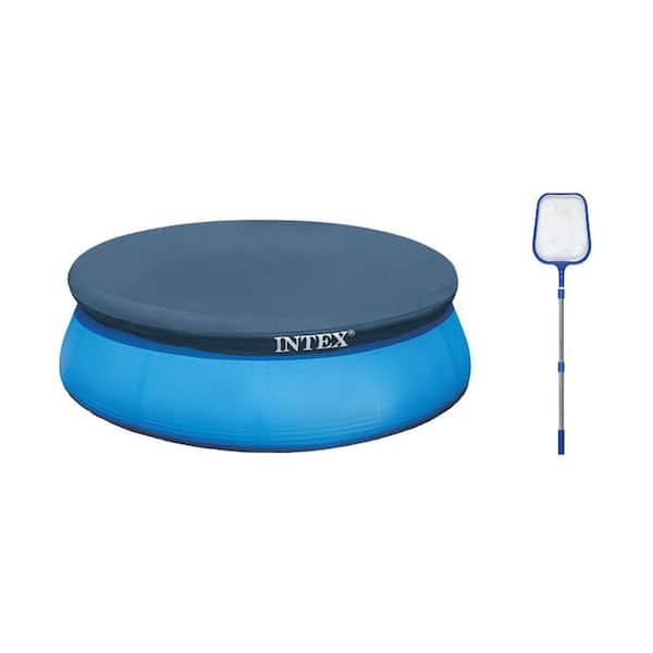 HydroTools Swimming Pool Skimmer Net and 8 ft. Debris Vinyl Round Cover Tarp