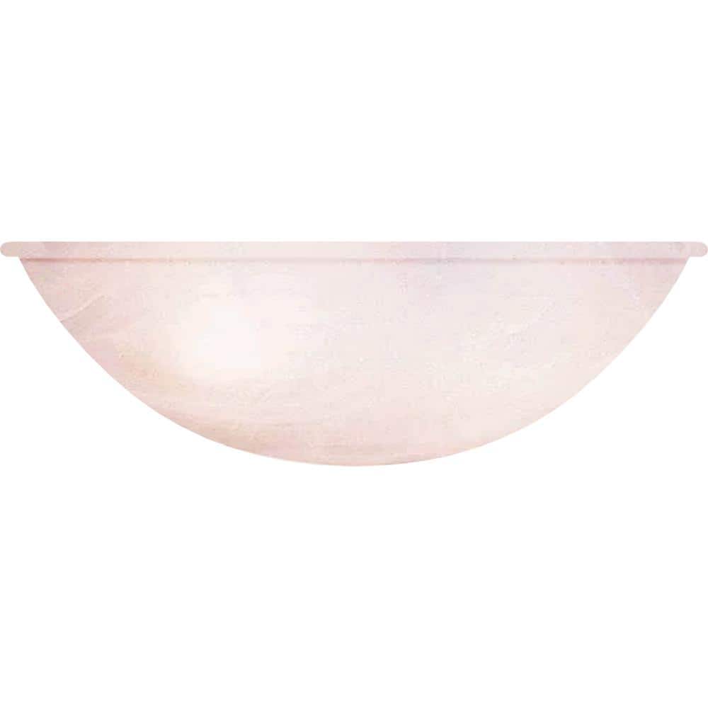 Lunar Alabaster Glass 15.5" Flush Mount in Brushed Nickel