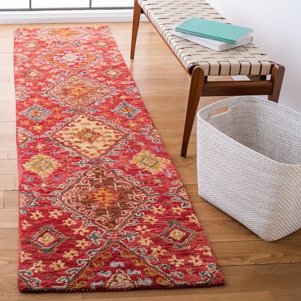 Aspen 2 ft. x 9 ft. Red/Gold Bohemian Western Runner Rug