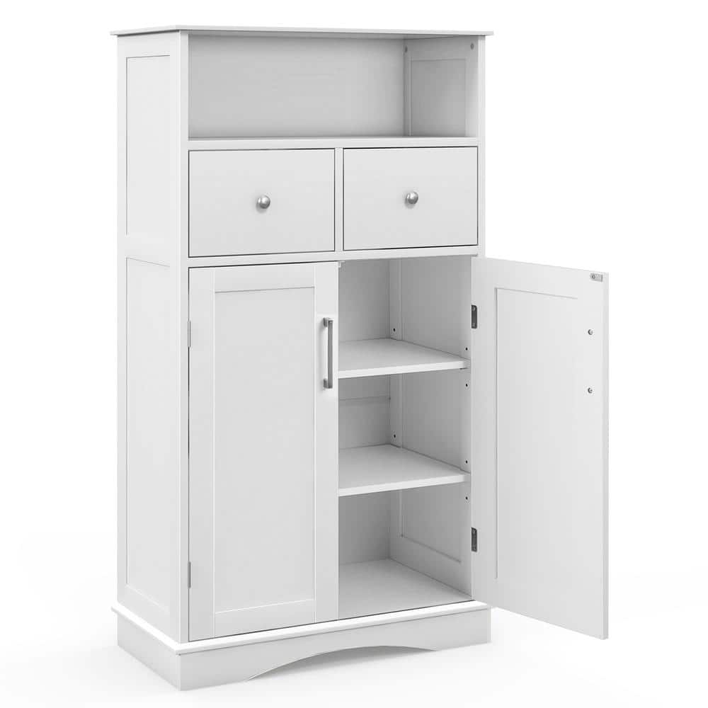 Freestanding Bathroom Cabinet 23.5 x 12 x 42.5 in. with 2 Doors 2 Drawers and 3-Height Adjustable Shelves price history on PriceWatchPro