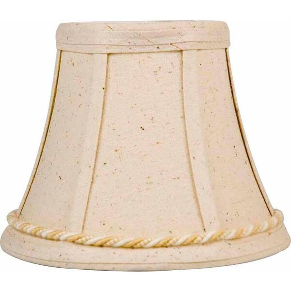 Finishing Touch Stretch Bell Beige Raw Silk Chandelier Shade with Rope Trim