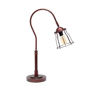 25 in. Red Bronze Open Cage Table Lamp