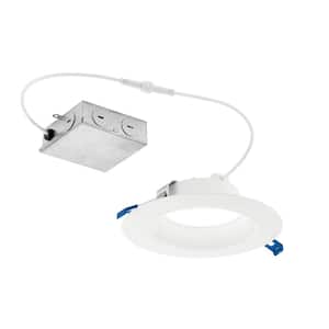 Direct-to-Ceiling 6 in. Round White 3000K Integrated LED Canless Recessed Light Kit