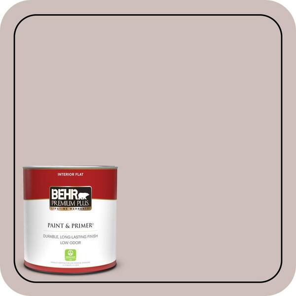 BEHR PREMIUM PLUS 1 qt. #750A-3 Vintage Taupe Flat Low Odor Interior Paint & Primer