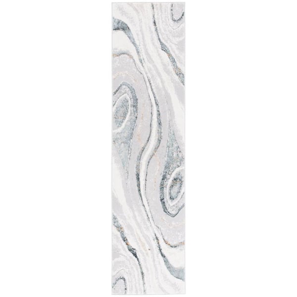 SAFAVIEH Alenia Gray/Ivory 2 ft. x 8 ft. Agate 2-Toned Runner Rug