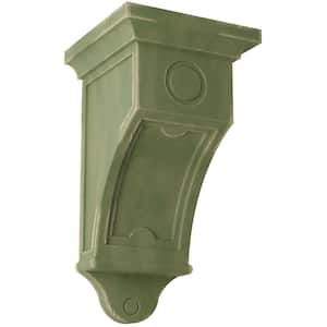 7-1/2 in. x 14 in. x 7-1/2 in. Restoration Green Arts and Crafts Wood Vintage Decor Corbel