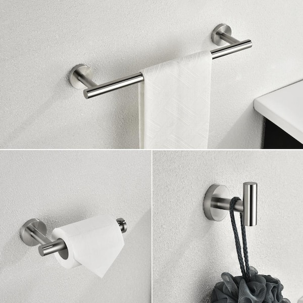 6-Piece Stainless Steel Brushed Nickel Bathroom Towel Rack Set Wall Mount