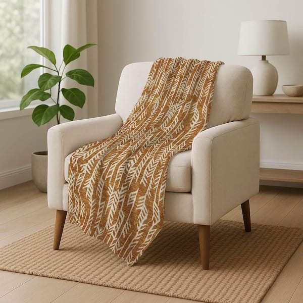 Premium Machine Washable ASB906 Copper 50 in. x 70 in. Sherpa Throw Blanket