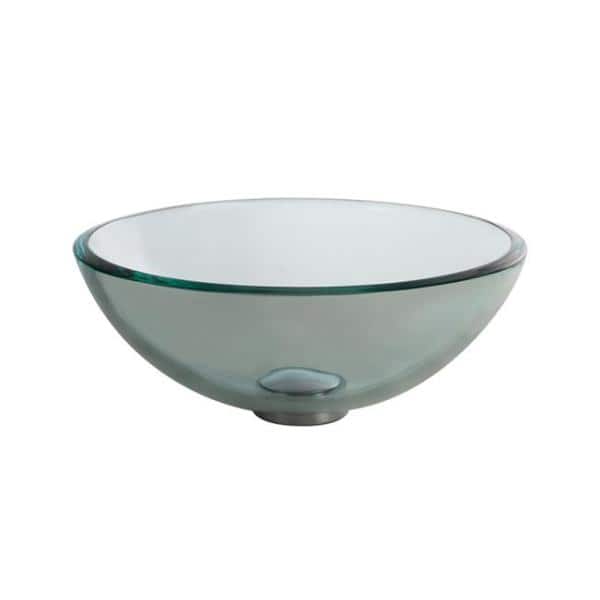 14 Inch Clear Round Glass Vessel Sink