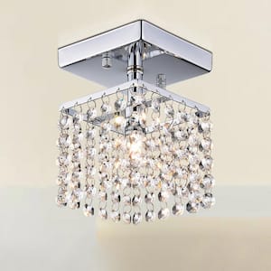Jhea Chrome Indoor Crystal Chandelier with Shade