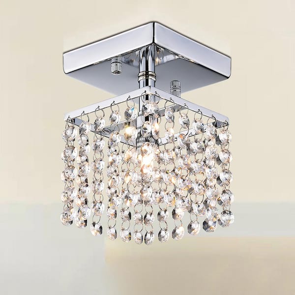 Warehouse of Tiffany Jhea Chrome Indoor Crystal Chandelier with Shade