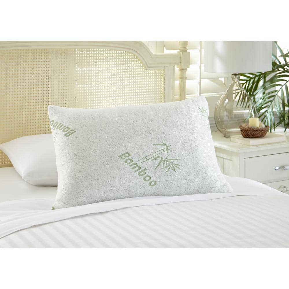 2 Pack Bamboo Memory Foam Bed Pillow Hypoallergenic Cool Comfort Queen Size US 