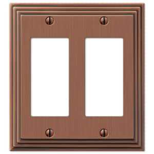 Tiered 2 Gang Rocker Metal Wall Plate - Antique Copper