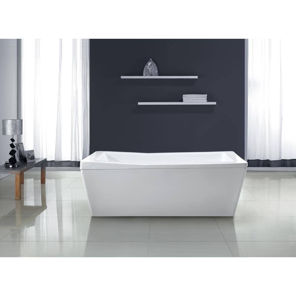 Amelia 69 in. Reversible Drain Freestanding Bathtub in Glossy White Amelia 69 in. Reversible Drain Freestanding Bathtub in Glossy White