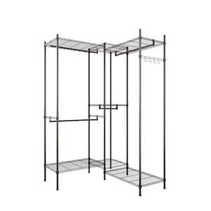 Black Iron Clothes Rack 70.87 in. W x 76.78 in. H