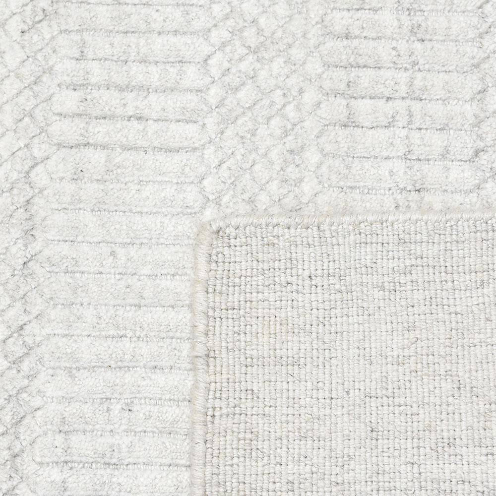 Handmade Ivory Wool and Viscose 9' x 12' Area Rug